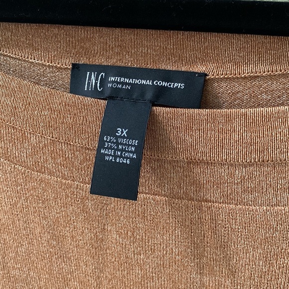 Inc camel tan sweater bell sleeves size 3x like new condition - Picture 7 of 10